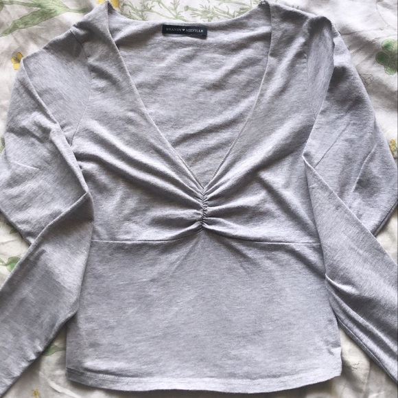 Brandy Melville Tops - Brandy Melville Charlize top in grey